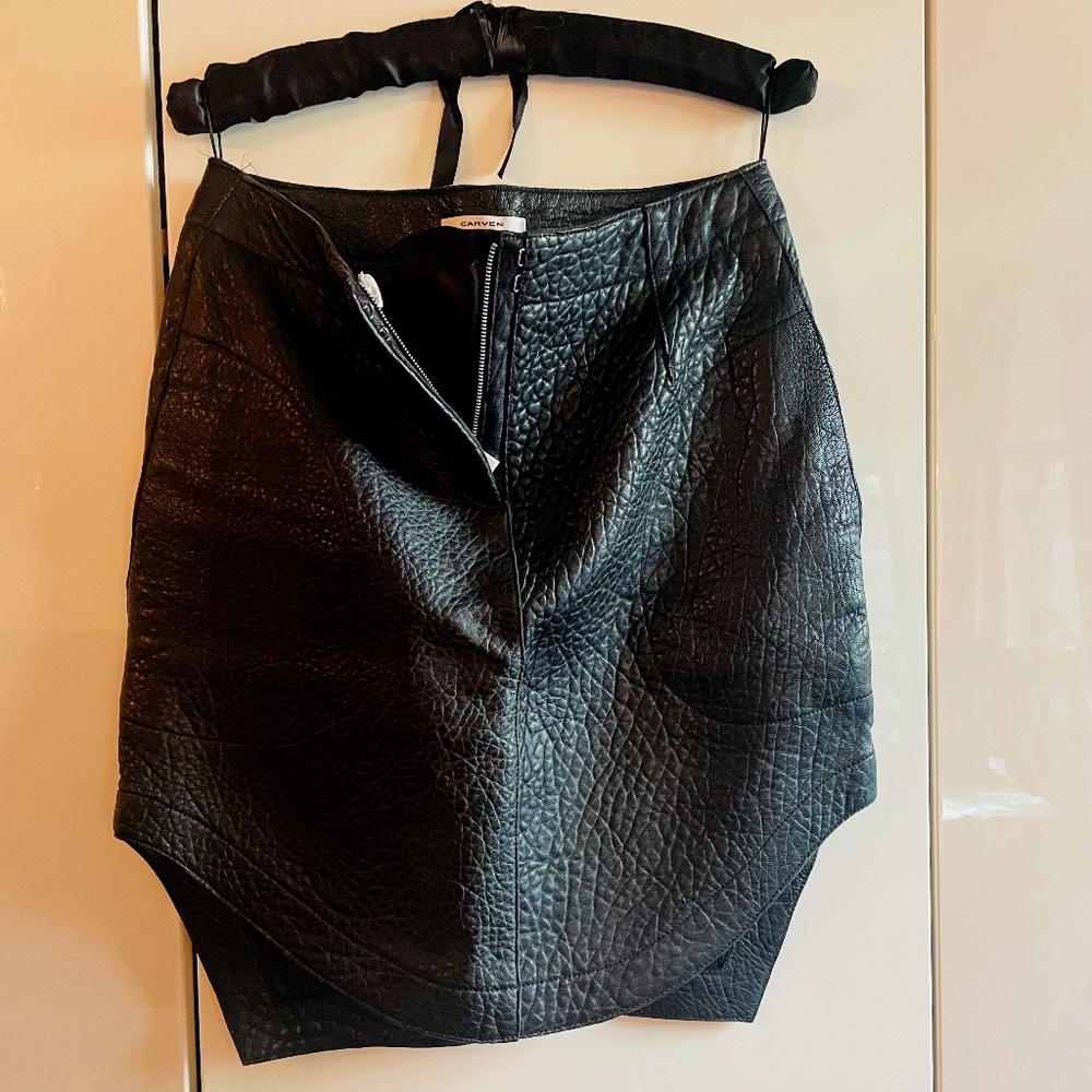 Carven genuine leather skirt